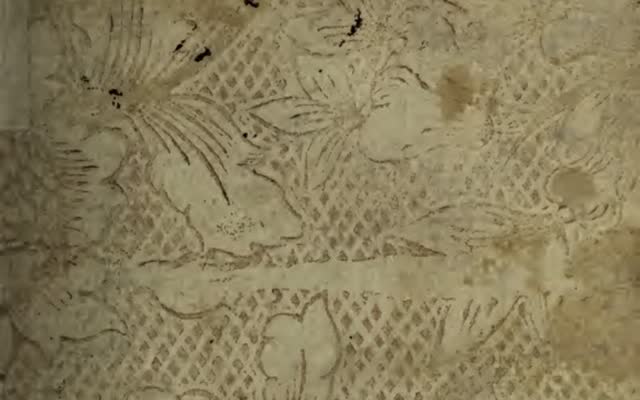 Decorated endpaper of an eighteenth-century treatise on the diseases of women by Jean Astruc.